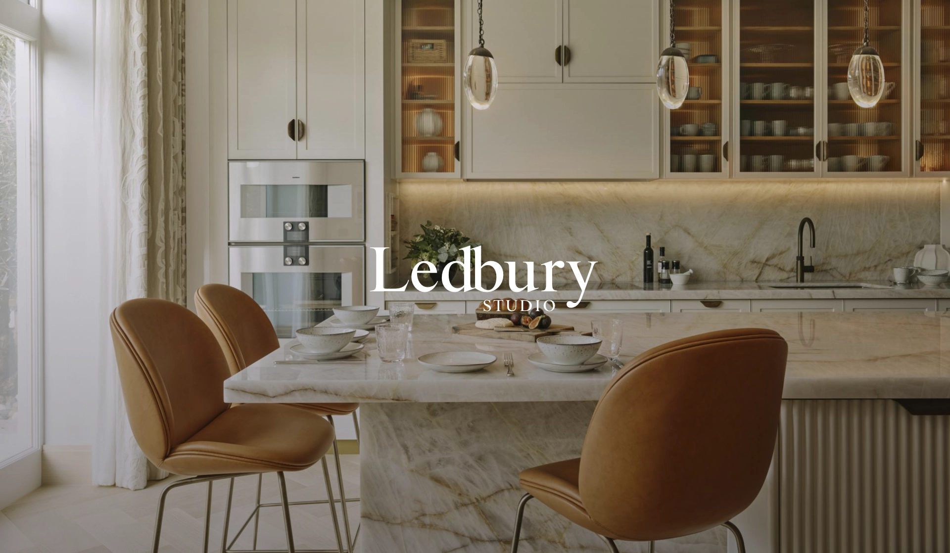 Homepage screenshot of Ledbury Studio website design