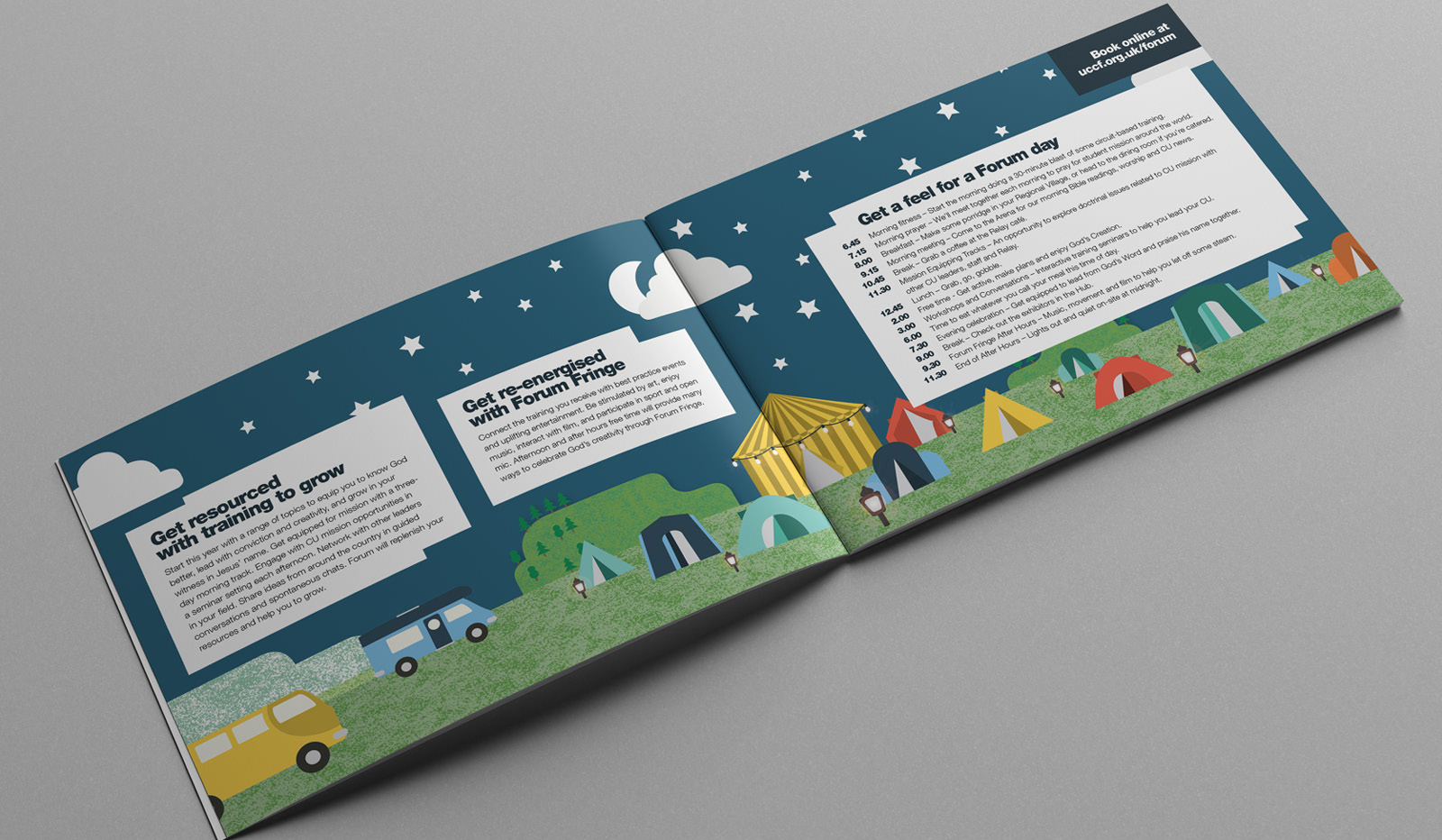 Brochure design, double page spread