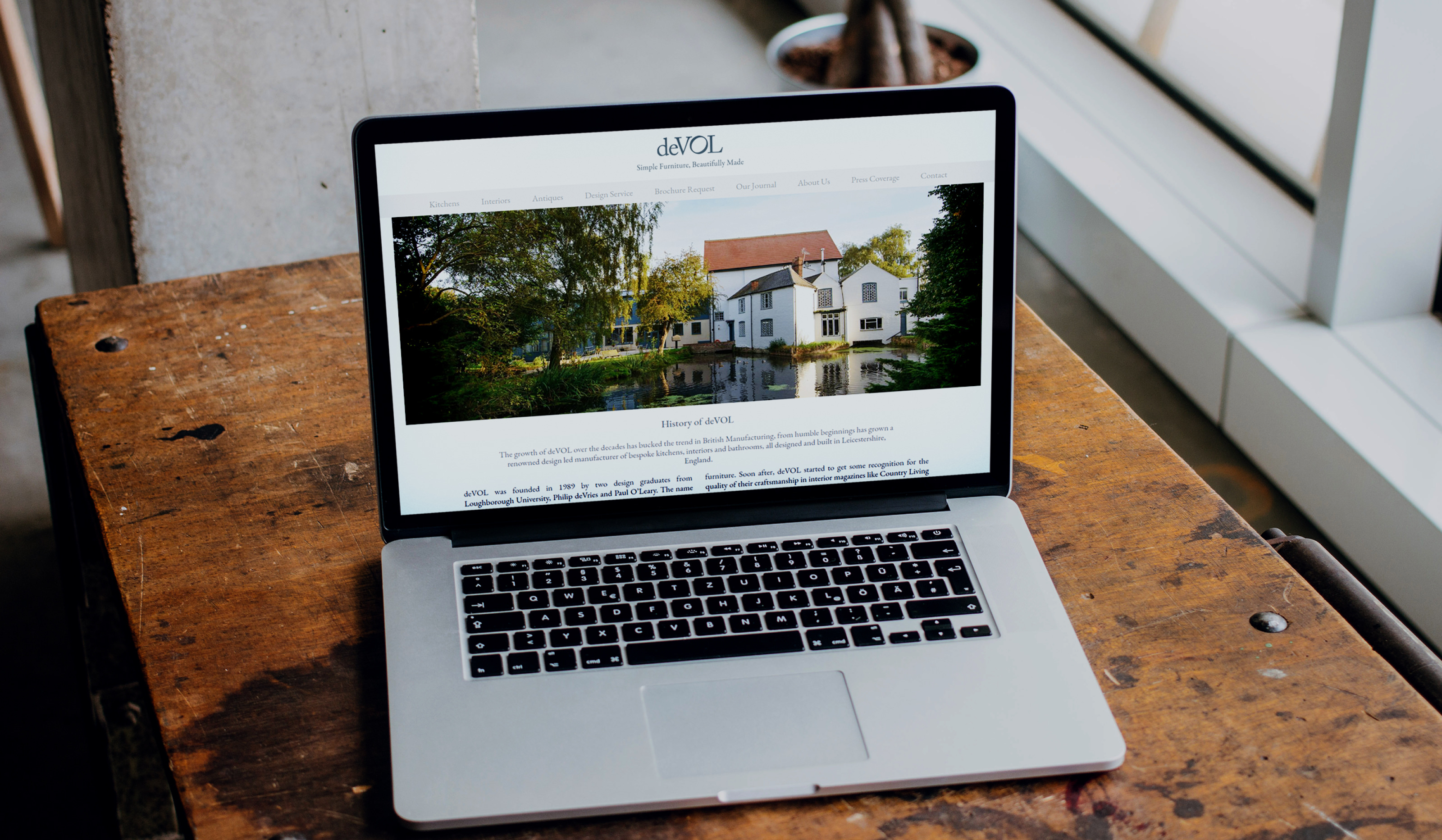 deVOL website on MacBook