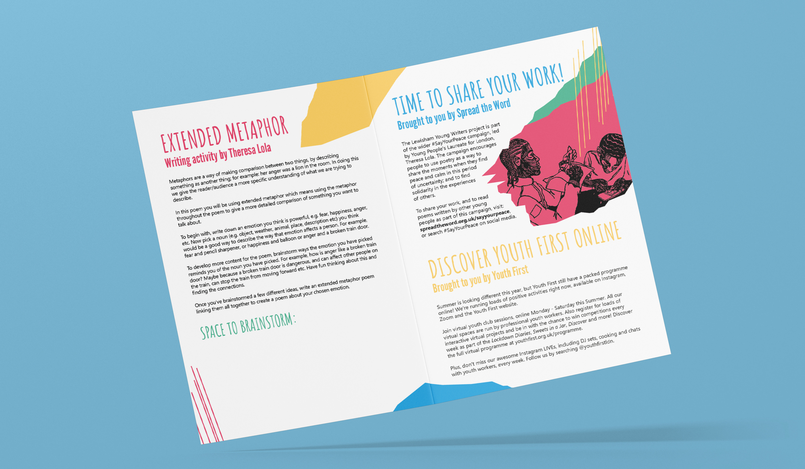 Lewisham Young Writers booklet spread