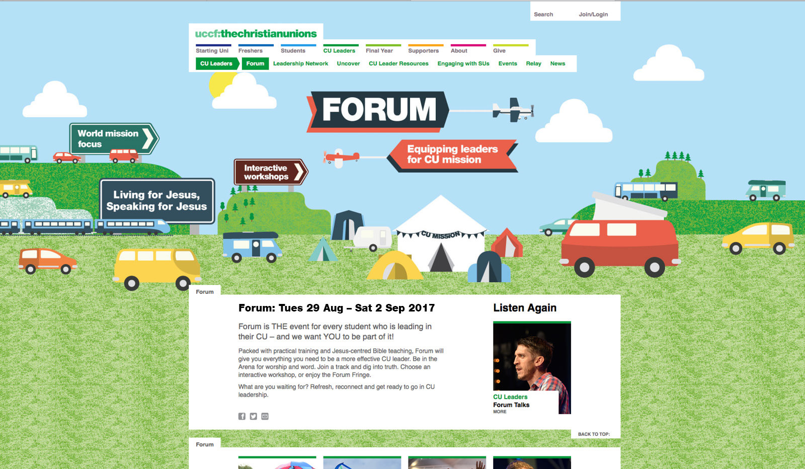 Website landing page design