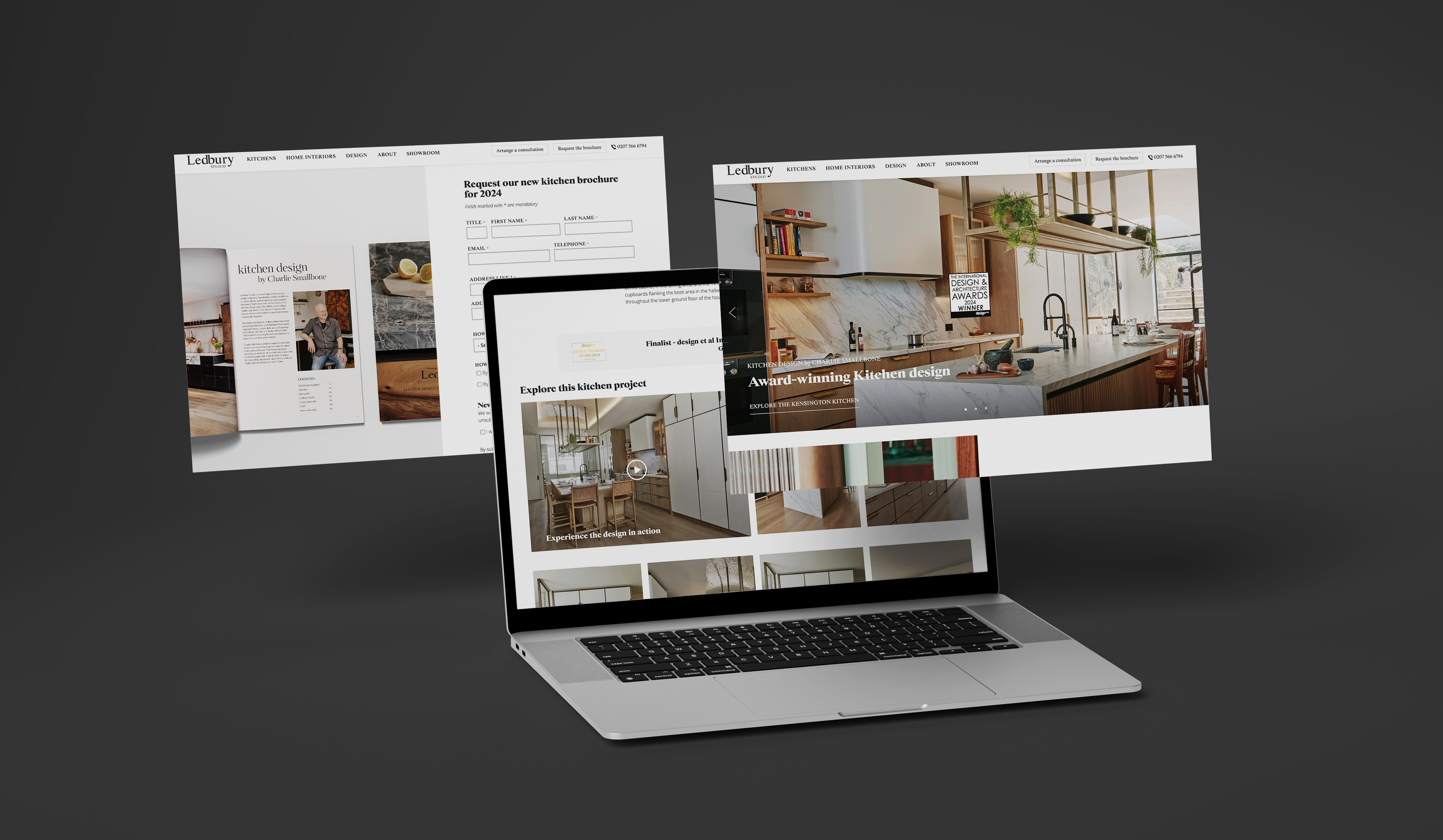 Ledbury Studio website on MacBook